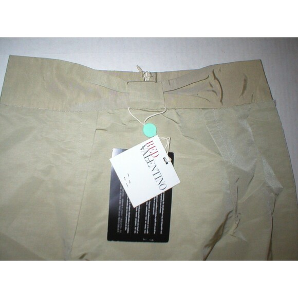 New Womens Designer RED Valentino Skirt 42 4 NWT Sable Light Brown Work Bow Ital - Picture 2 of 4